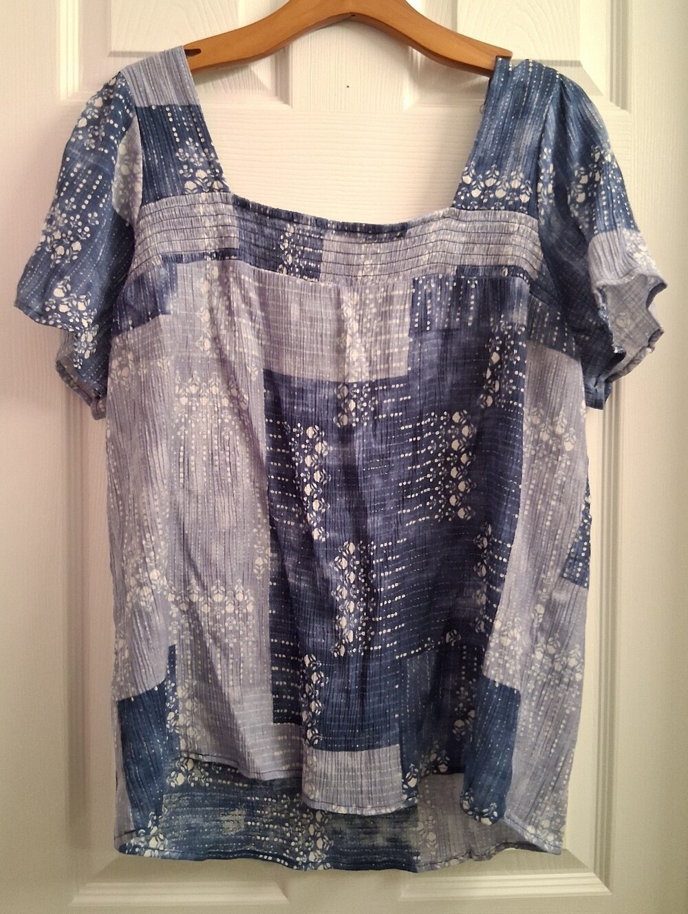 Zac & Rachel Blue Patterned Blouse XL